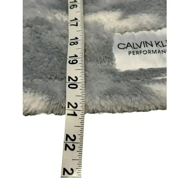 NEW Calvin Klein Large Gray/White Performance Fleece 1/4 Zip Crop Sweatshirt NWT - Picture 7 of 7